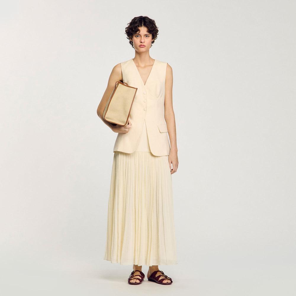 Sleeveless vest Ecru Sandro Women
