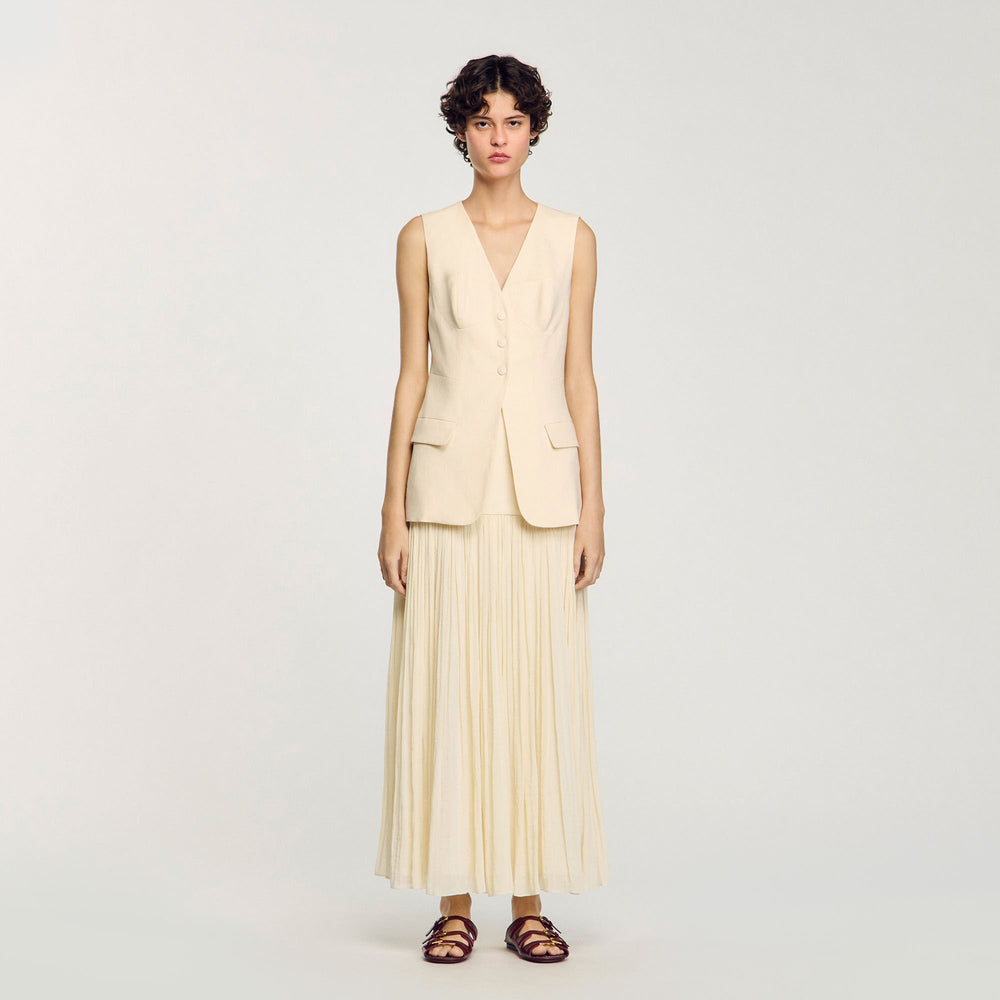 Sleeveless vest Ecru Sandro Women