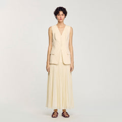 Sleeveless vest Ecru Sandro Women
