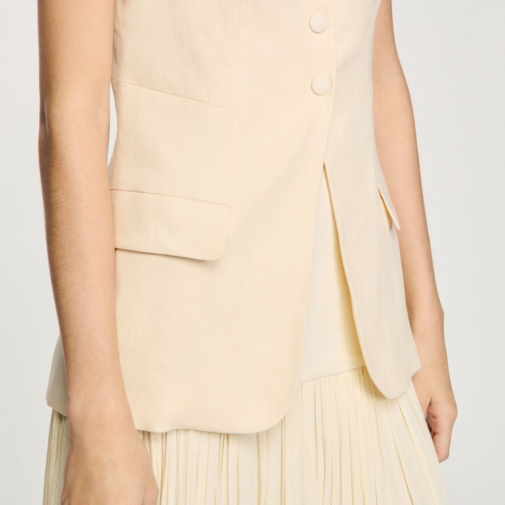 Sleeveless vest Ecru Sandro Women