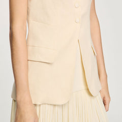 Sleeveless vest Ecru Sandro Women