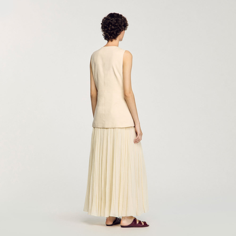 Sleeveless vest Ecru Sandro Women