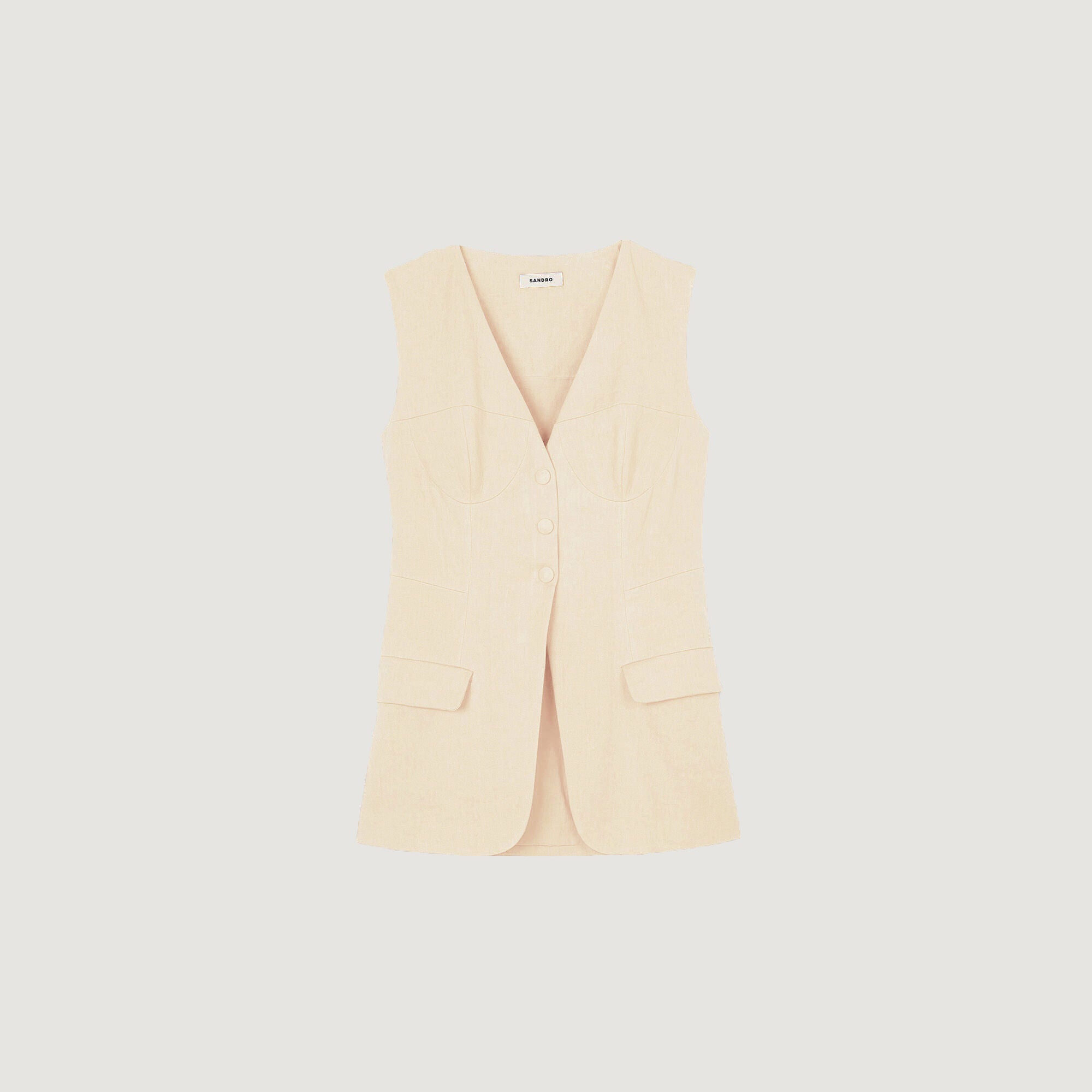 Sleeveless vest Ecru Sandro Women