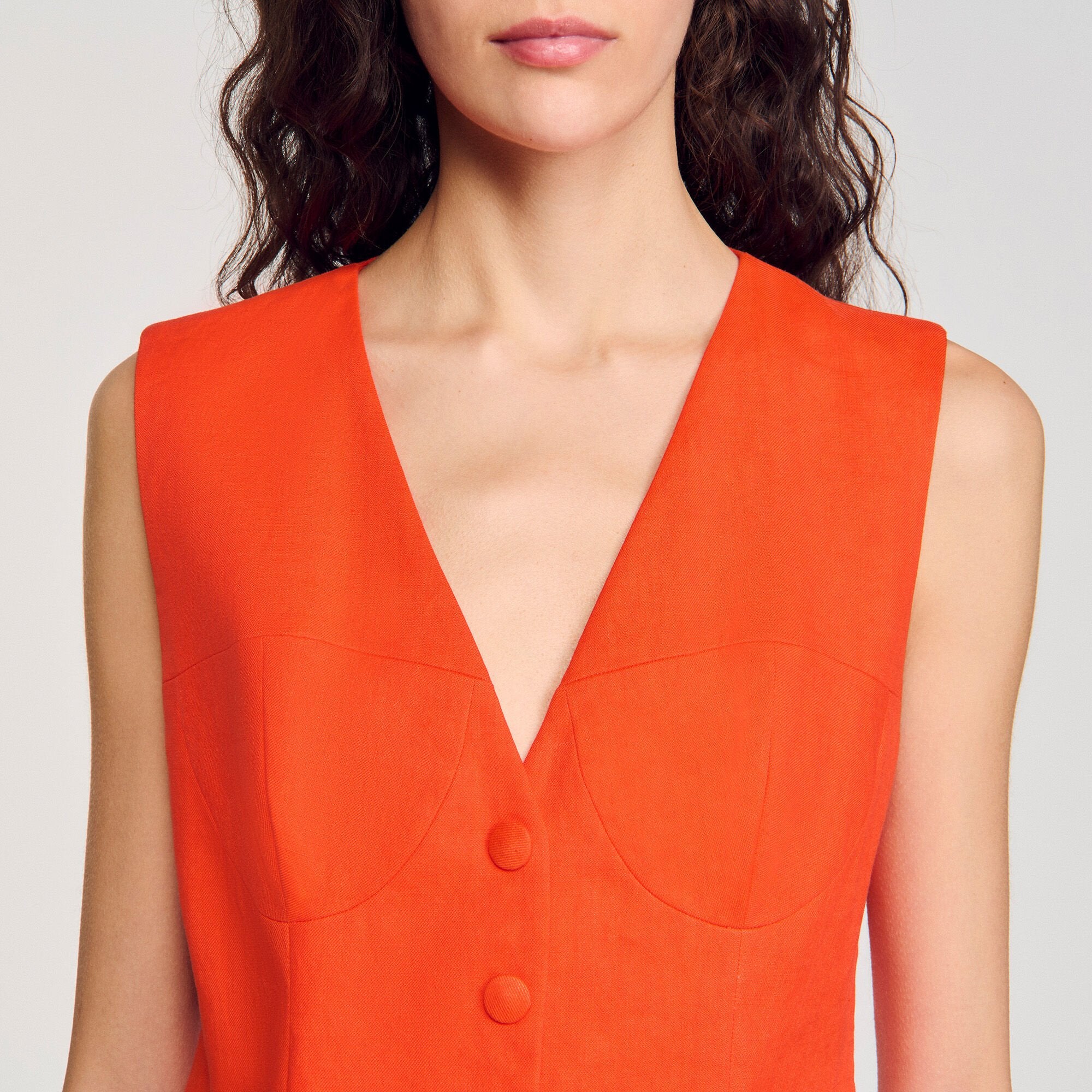 Sleeveless vest Orange Sandro Women