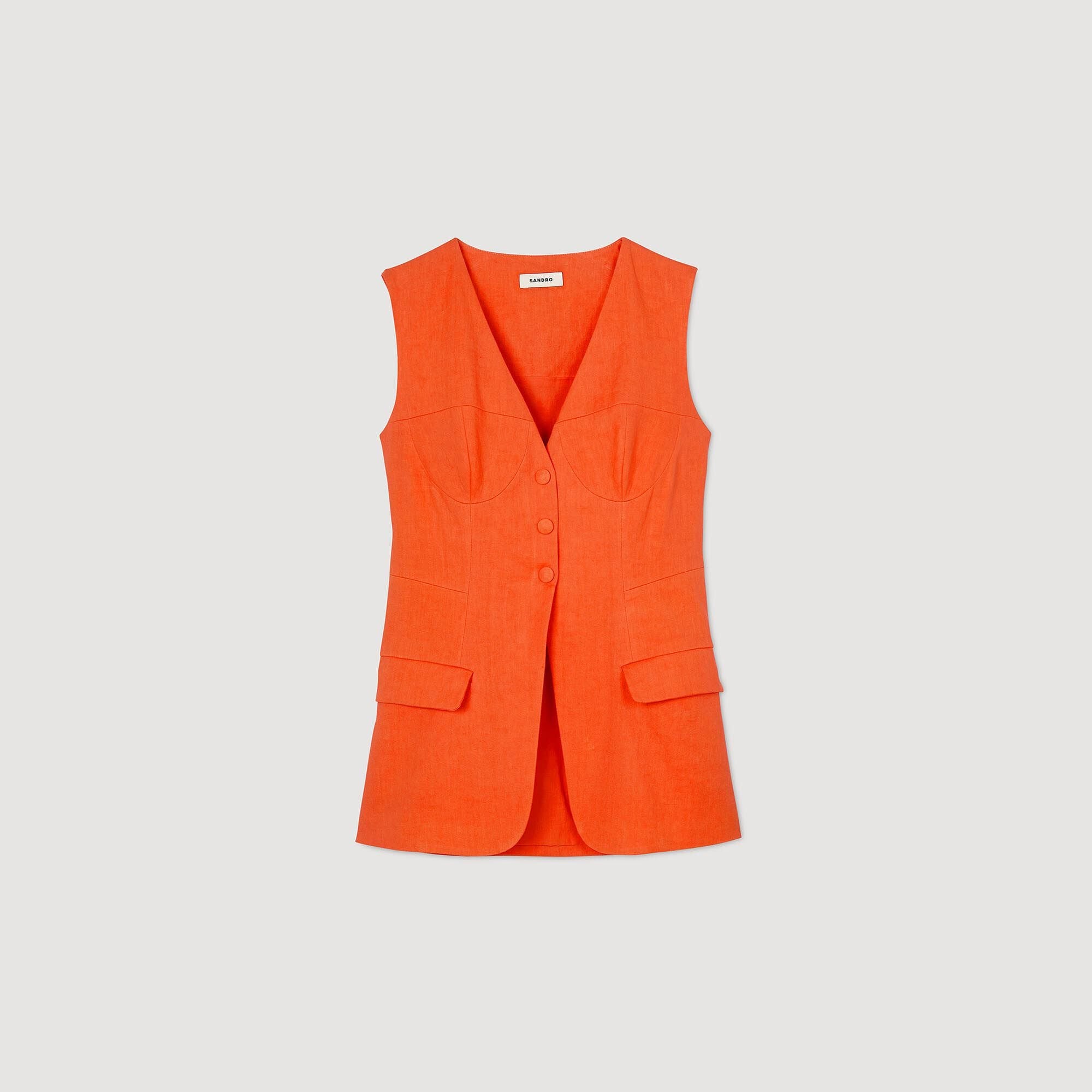 Sleeveless vest Orange Sandro Women