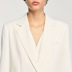 Sequinned suit jacket Ecru Sandro Women