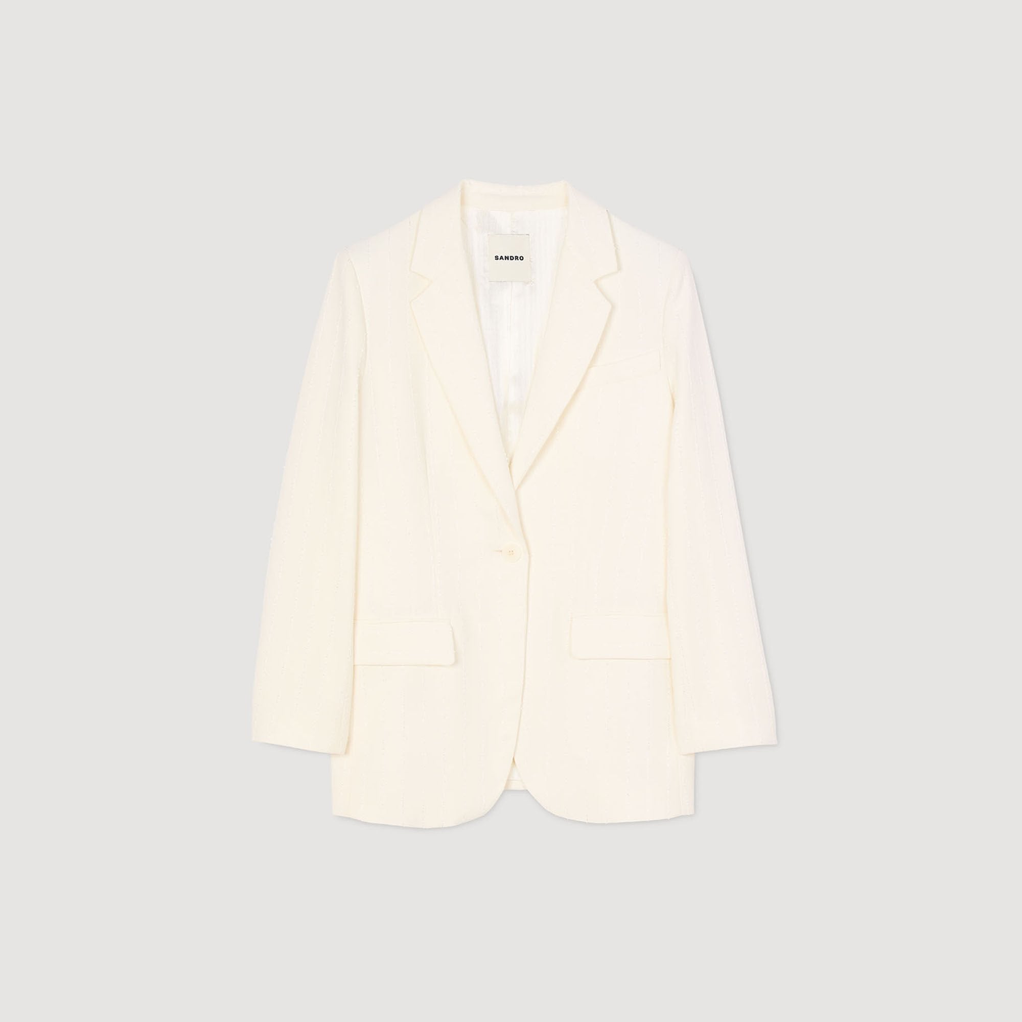 Sequinned suit jacket Ecru Sandro Women