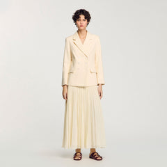 Double-breasted suit jacket Ecru Sandro Women