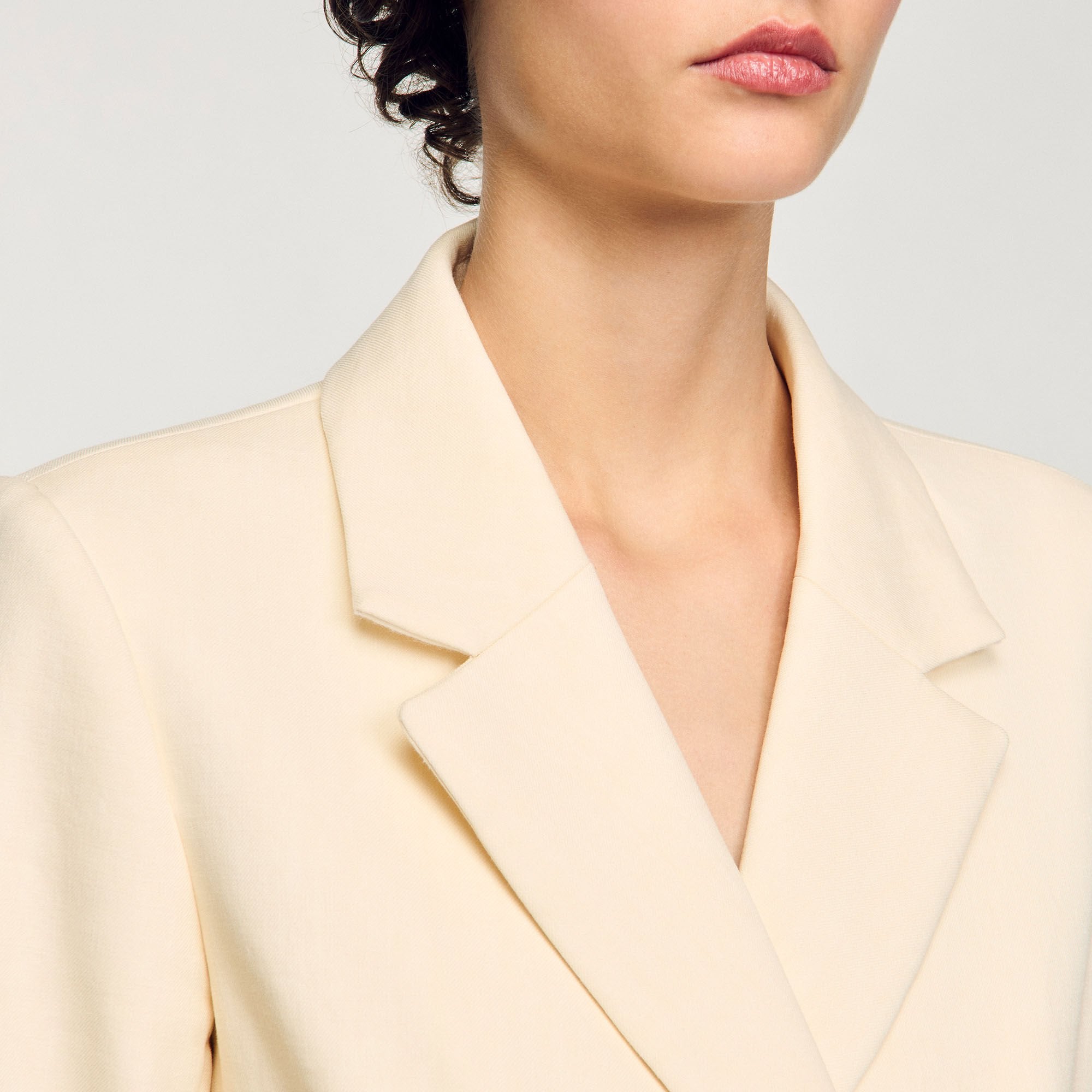 Double-breasted suit jacket Ecru Sandro Women