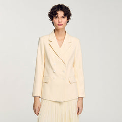 Double-breasted suit jacket Ecru Sandro Women