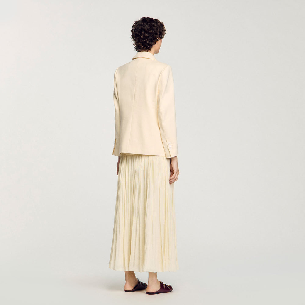 Double-breasted suit jacket Ecru Sandro Women