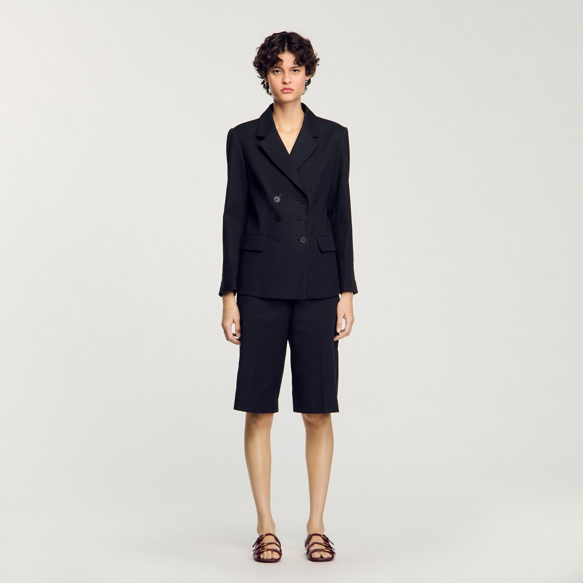 Double-breasted suit jacket Black Sandro Women