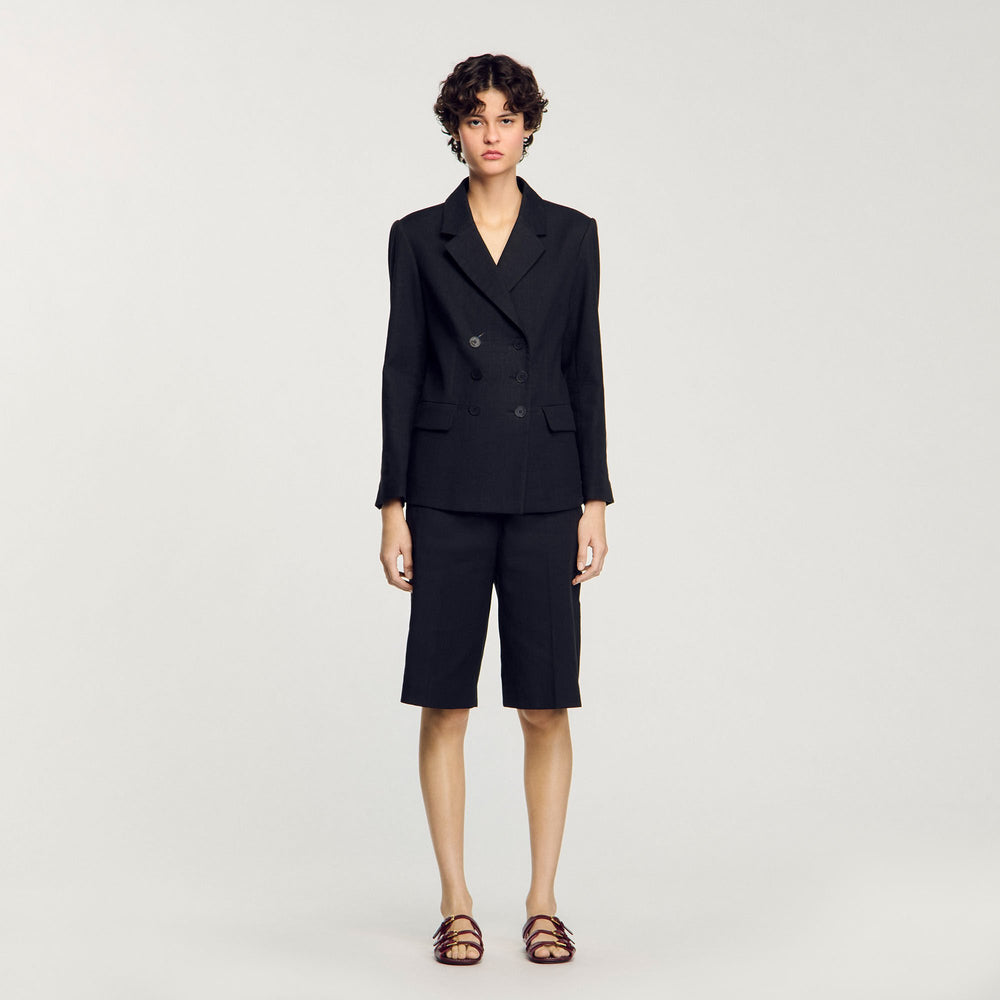 Double-breasted suit jacket Black Sandro Women
