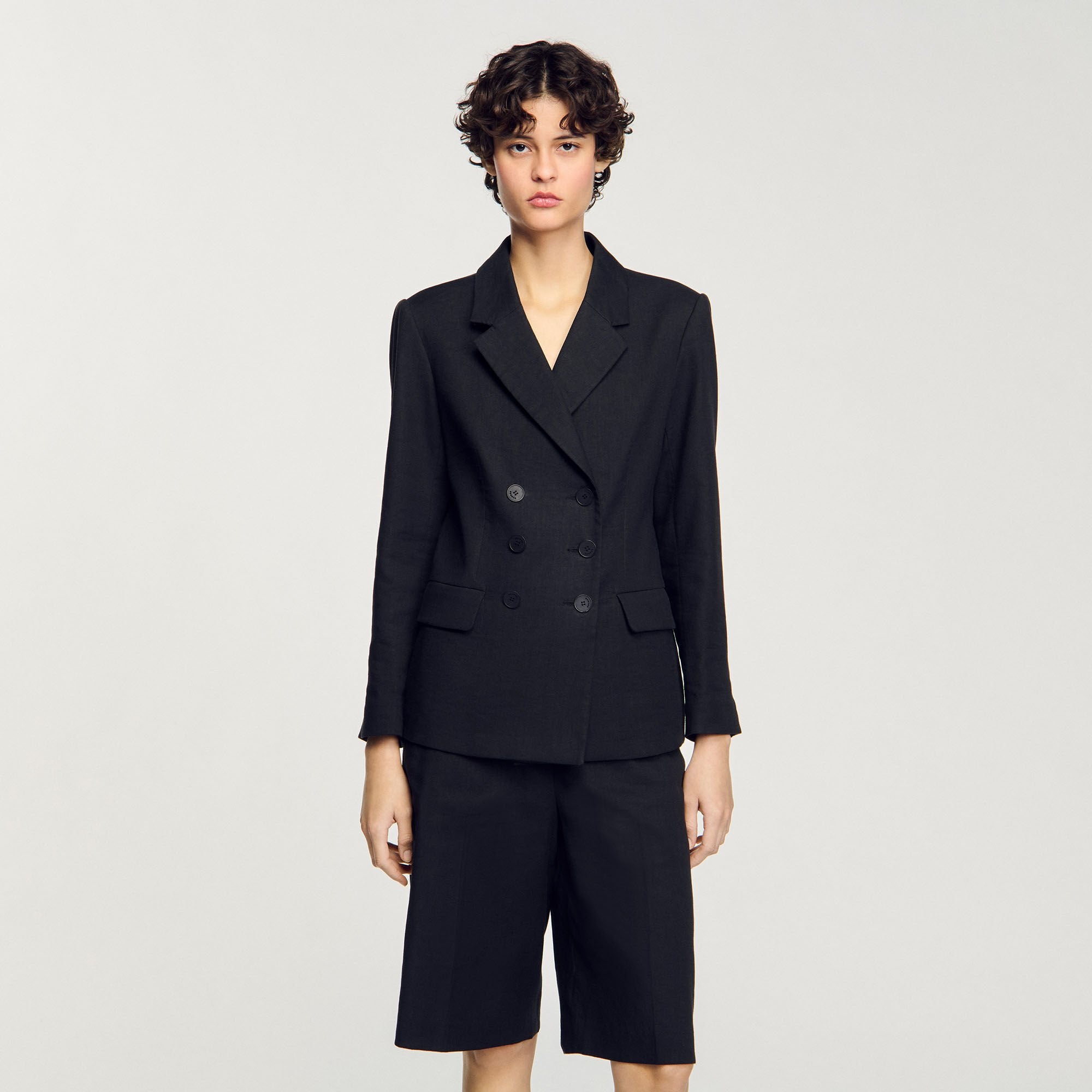 Double-breasted suit jacket Black Sandro Women