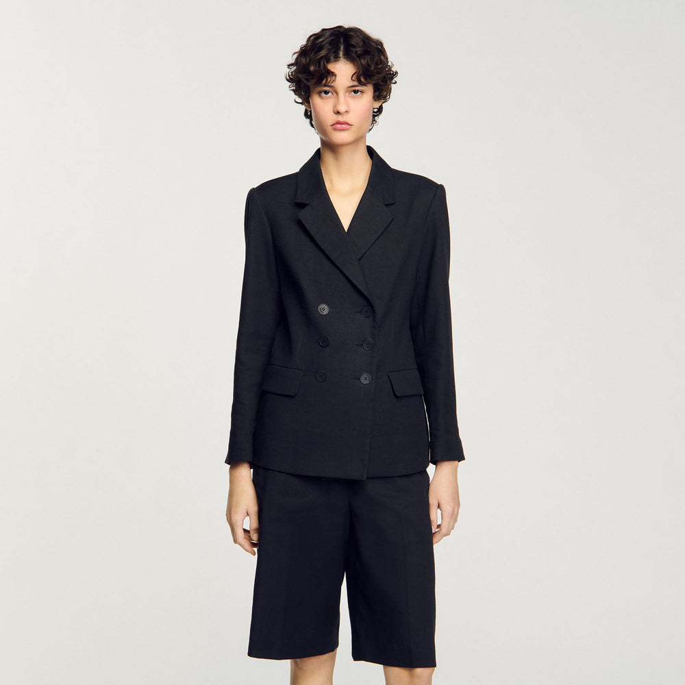 Double-breasted suit jacket Black Sandro Women