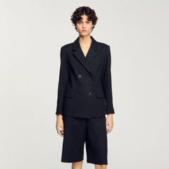 Double-breasted suit jacket Black Sandro Women