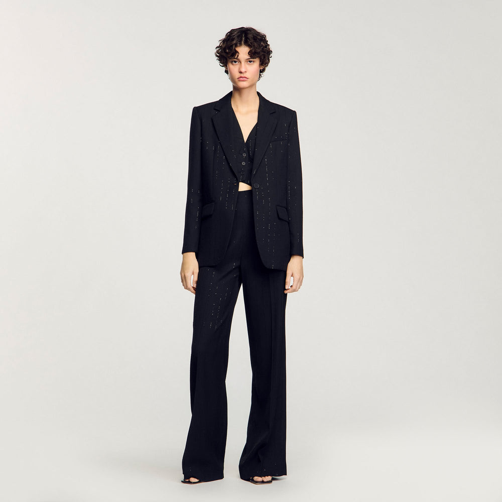Sequinned suit jacket Black Sandro Women