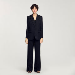 Sequinned suit jacket Black Sandro Women