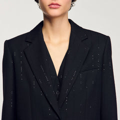 Sequinned suit jacket Black Sandro Women