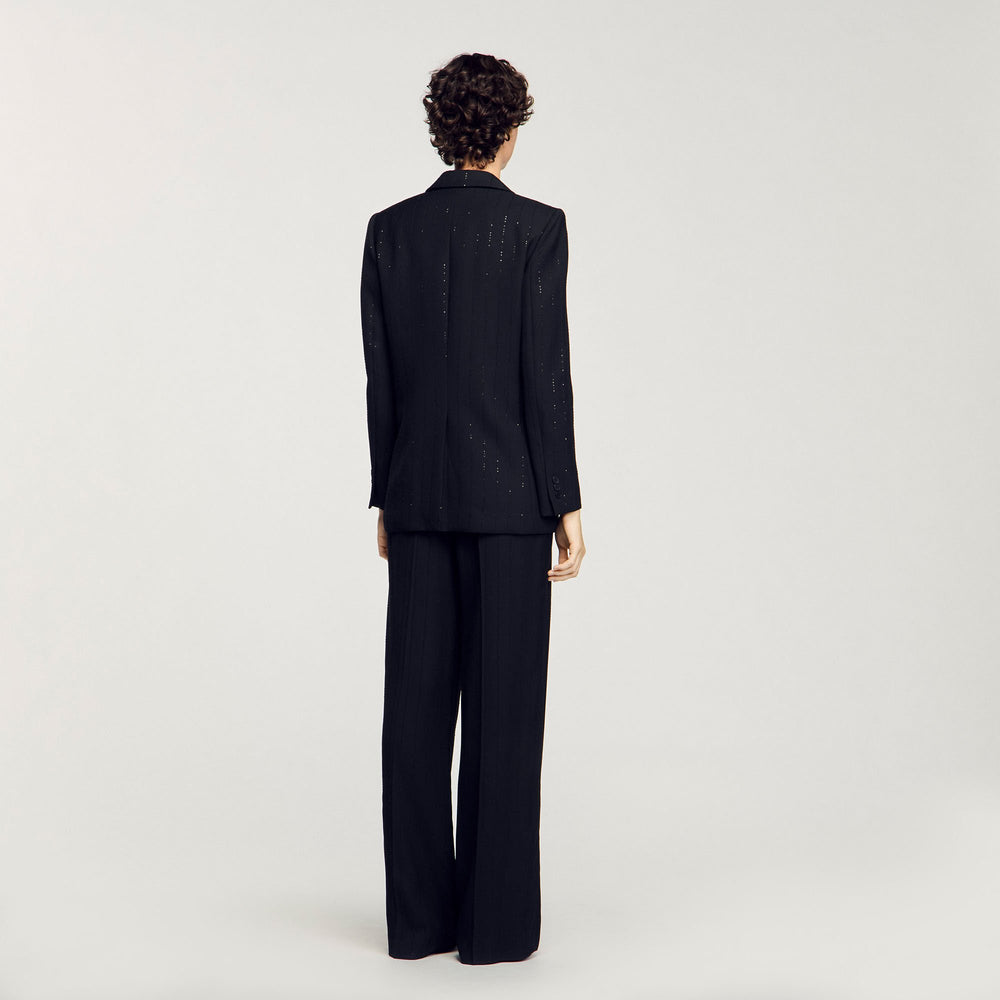 Sequinned suit jacket Black Sandro Women