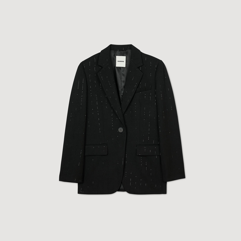 Sequinned suit jacket Black Sandro Women