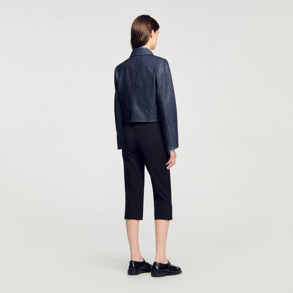 Denim tailored jacket Deep Blue Sandro Women