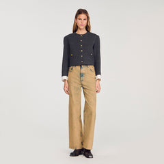 Rhinestone tailored jacket Grey / Brown Sandro Women