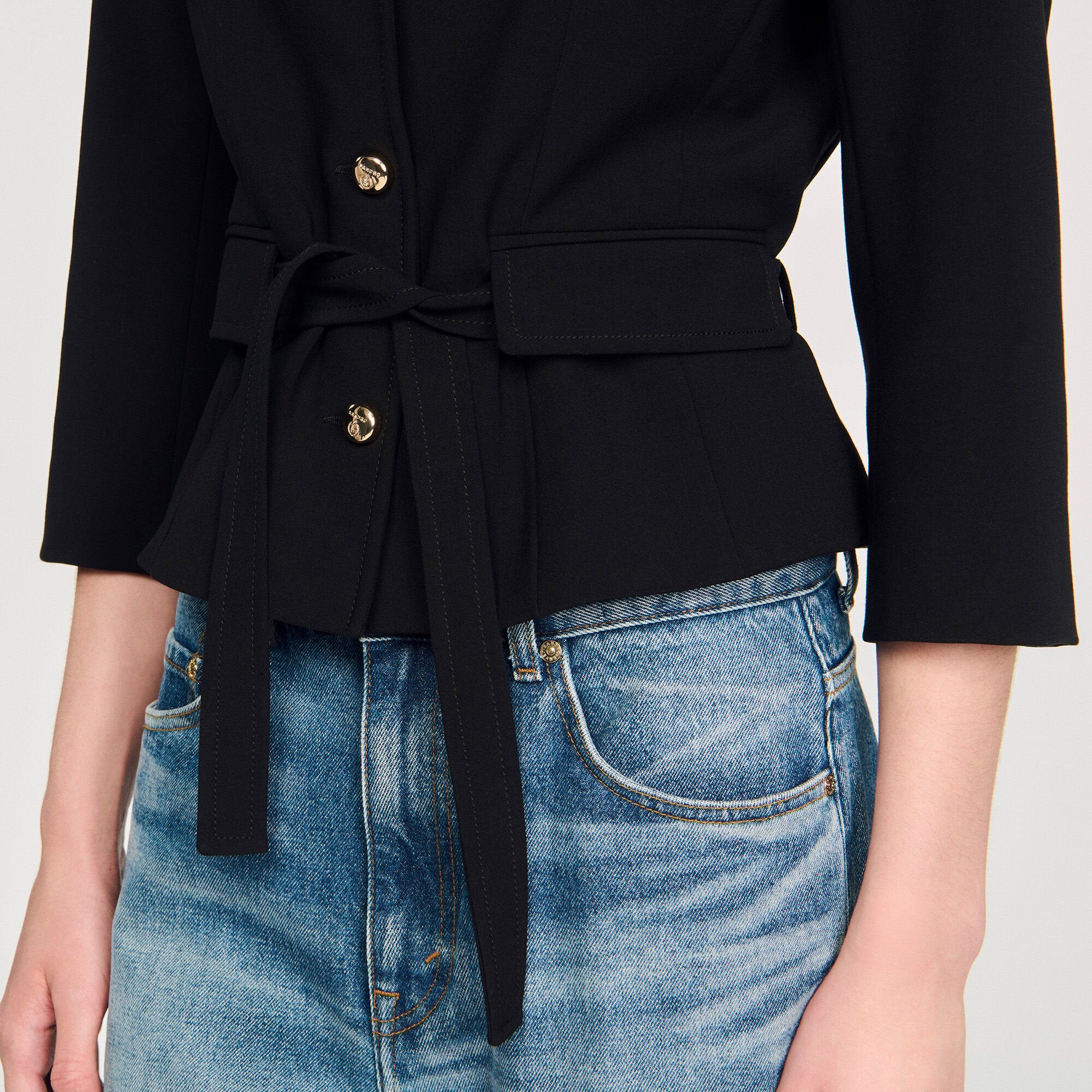 Short tailored jacket Black Sandro Women