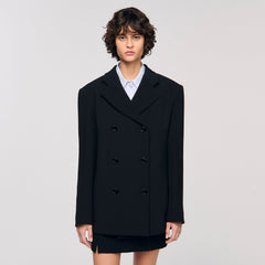 Crossed tailored jacket Black Sandro Women
