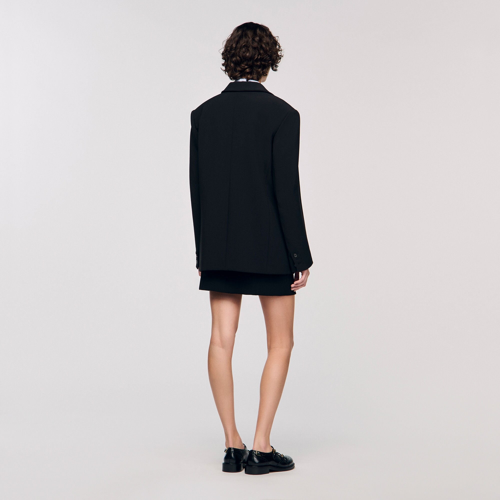 Crossed tailored jacket Black Sandro Women