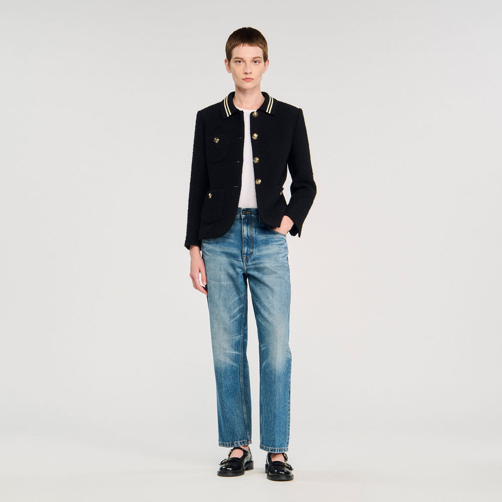 Tweed jacket Black Sandro Women