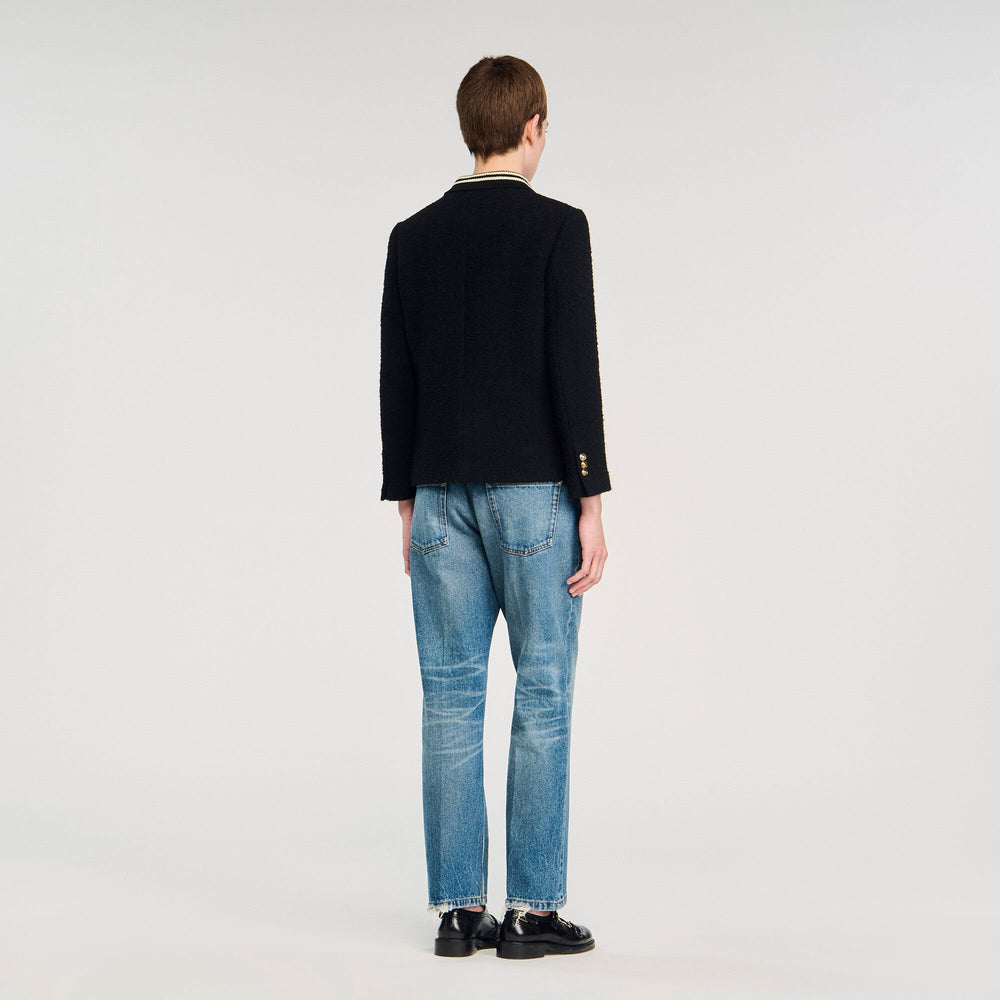 Tweed jacket Black Sandro Women
