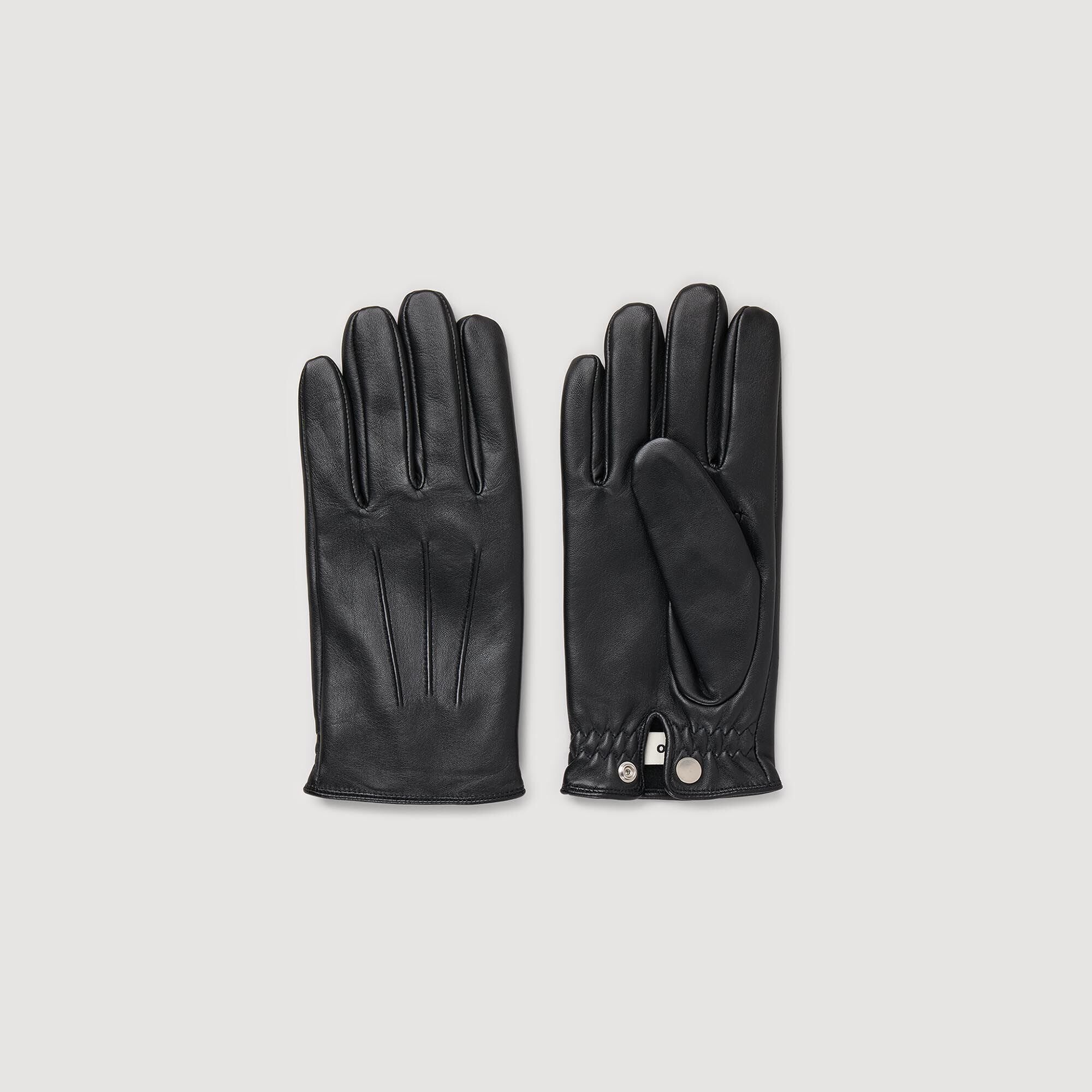 Leather gloves Black Sandro Men