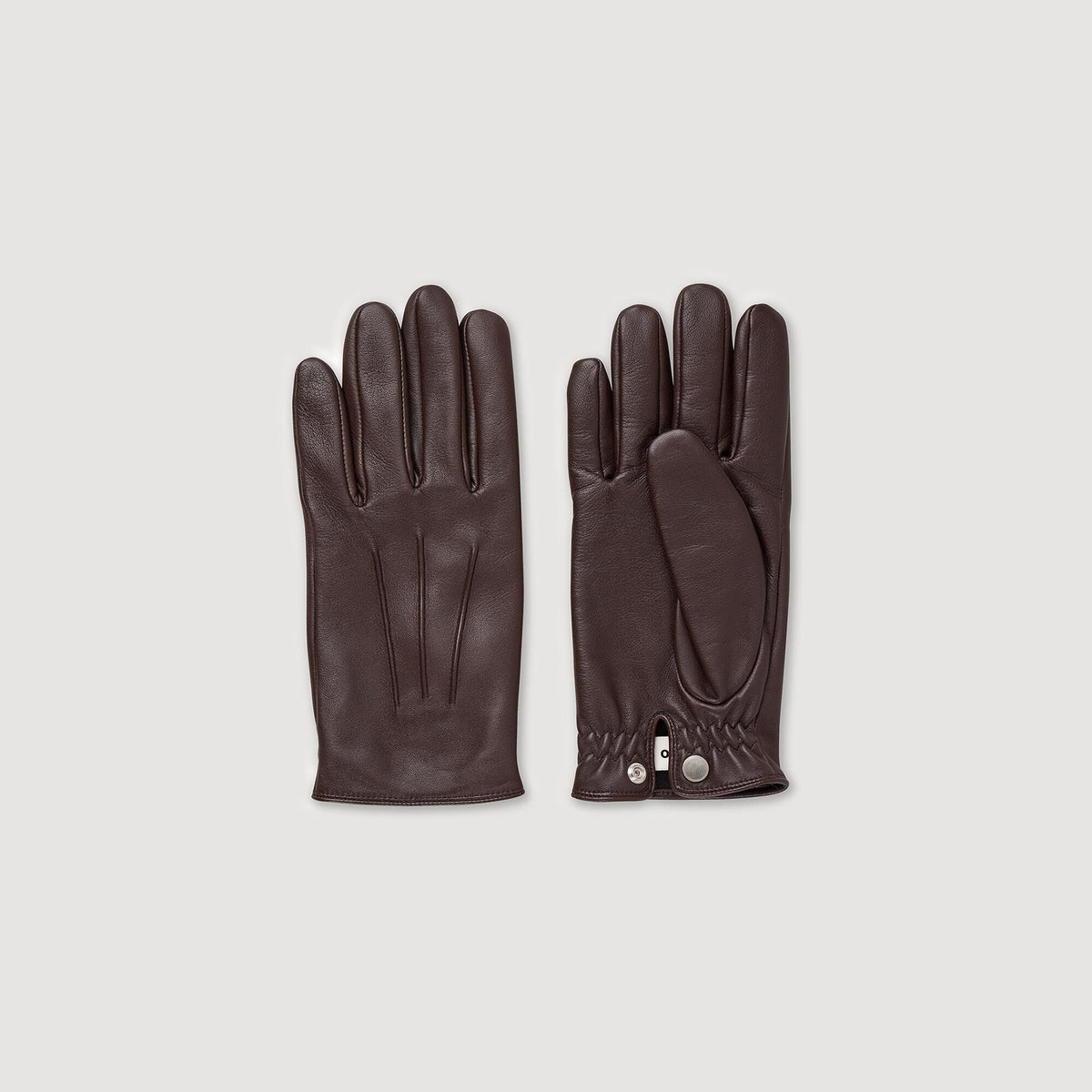 Leather gloves Black Brown Sandro Men