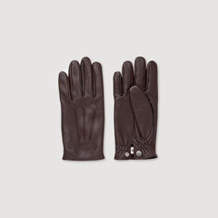 Leather gloves Black Brown Sandro Men