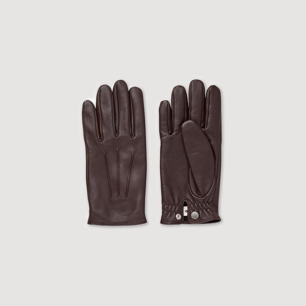 Leather gloves Black Brown Sandro Men