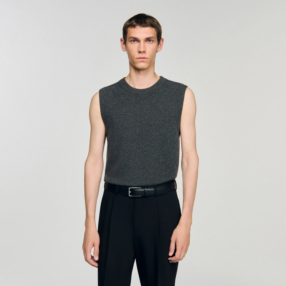 Leather belt Black Sandro Men