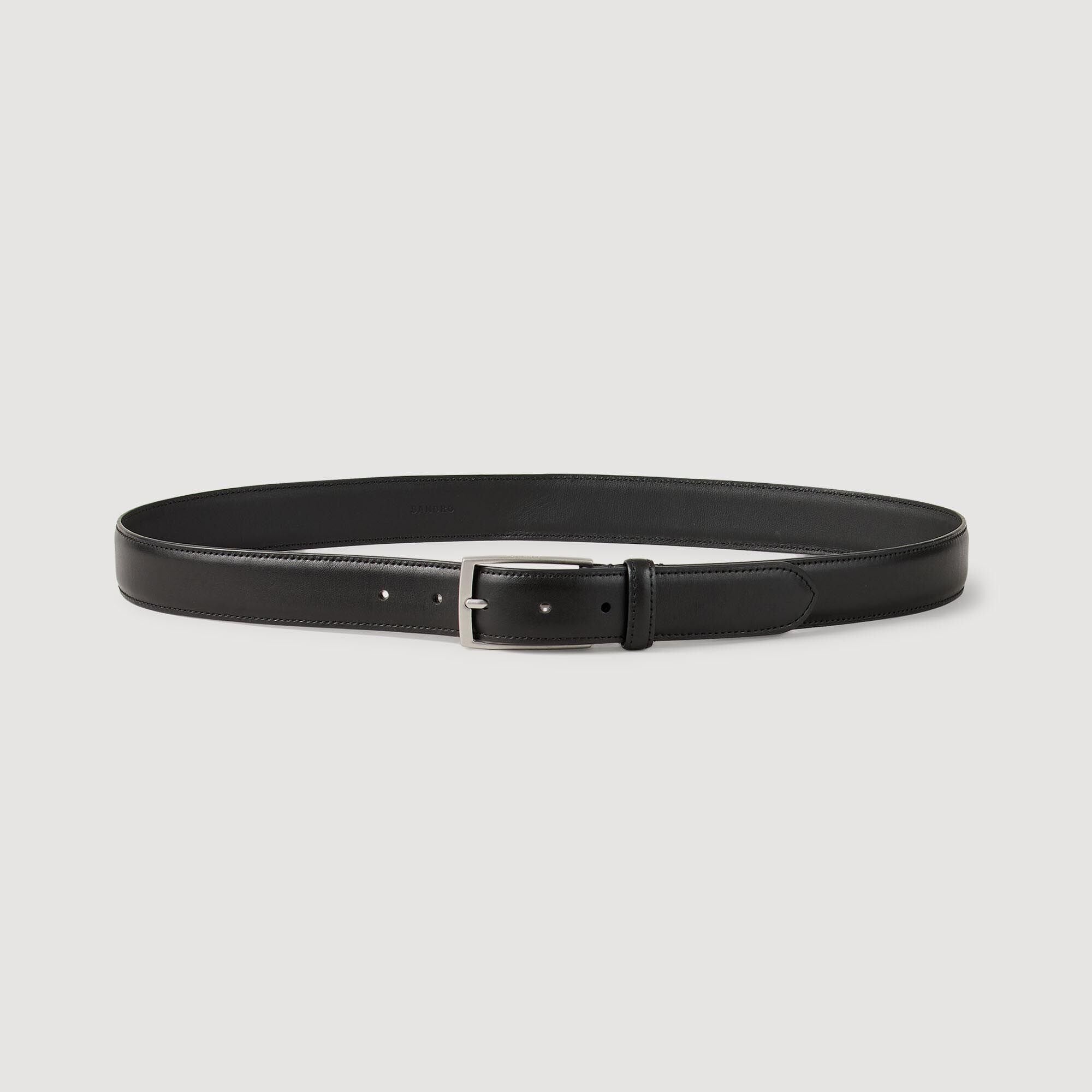 Leather belt Black Sandro Men