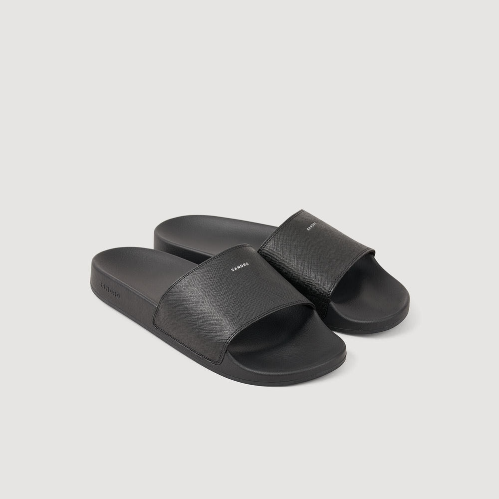 Sandals in reconstituted leather Black Sandro Men