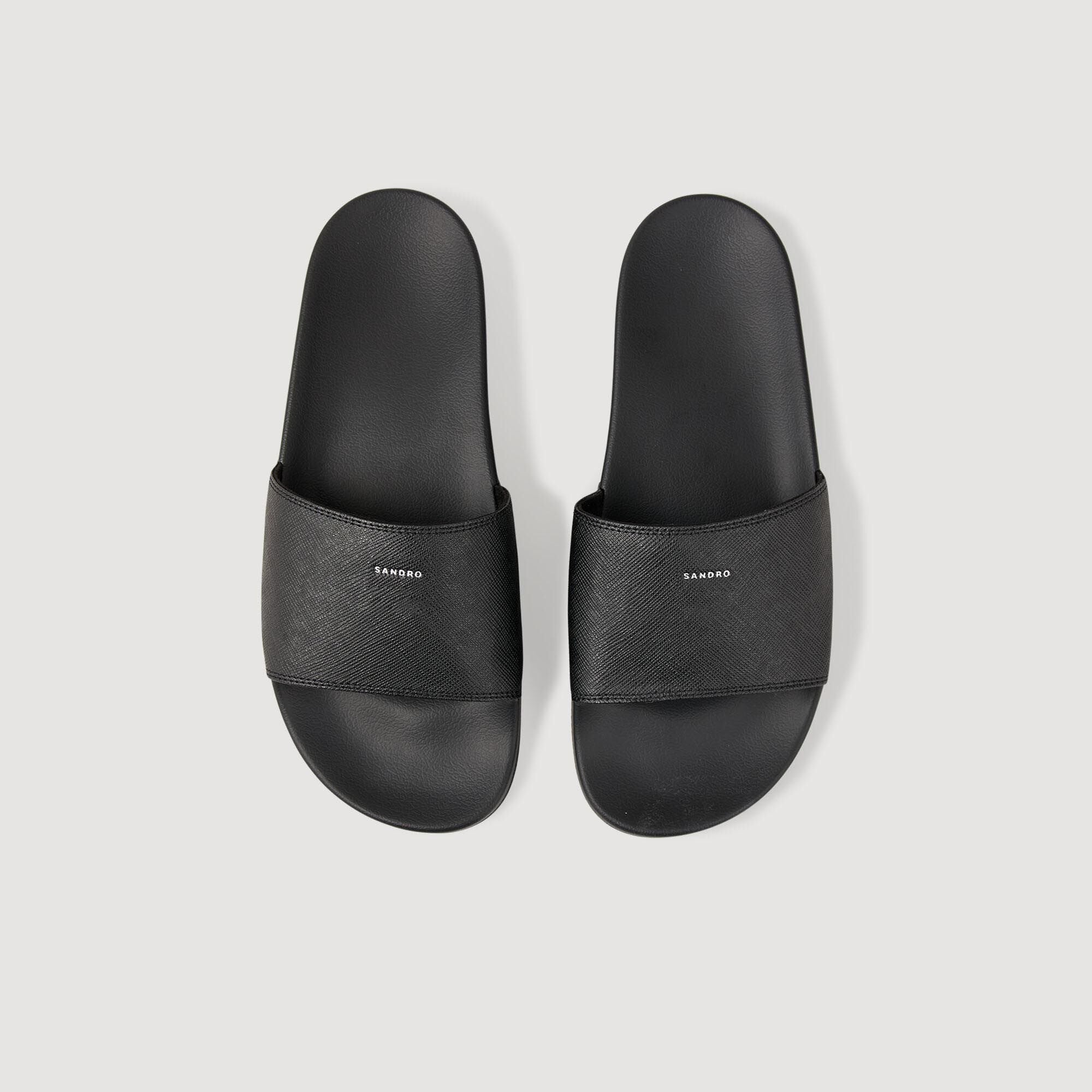 Sandals in reconstituted leather Black Sandro Men