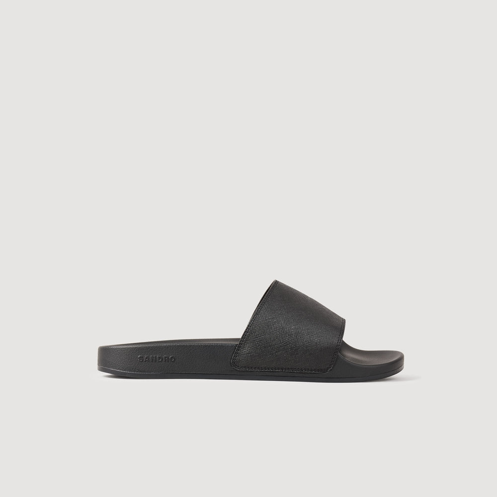 Sandals in reconstituted leather Black Sandro Men