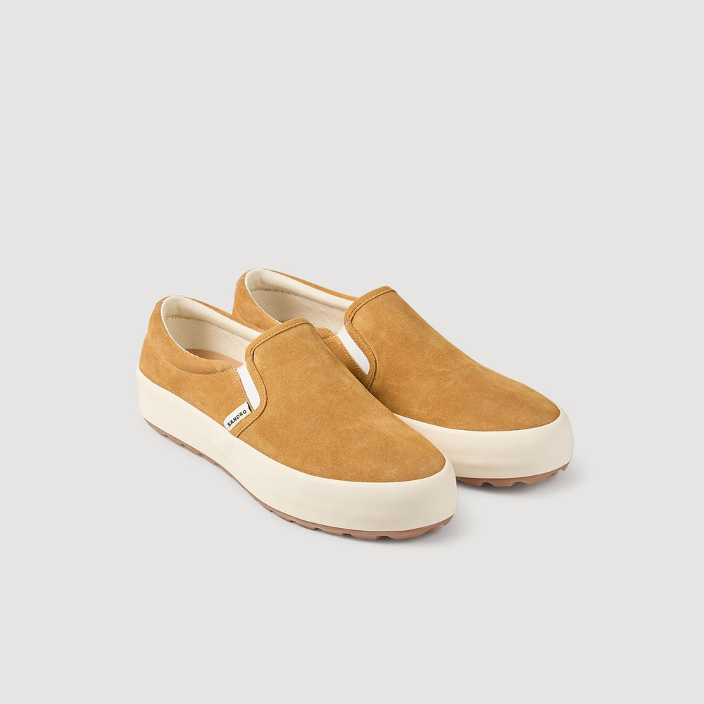 Split leather slip-ons Camel Sandro Men