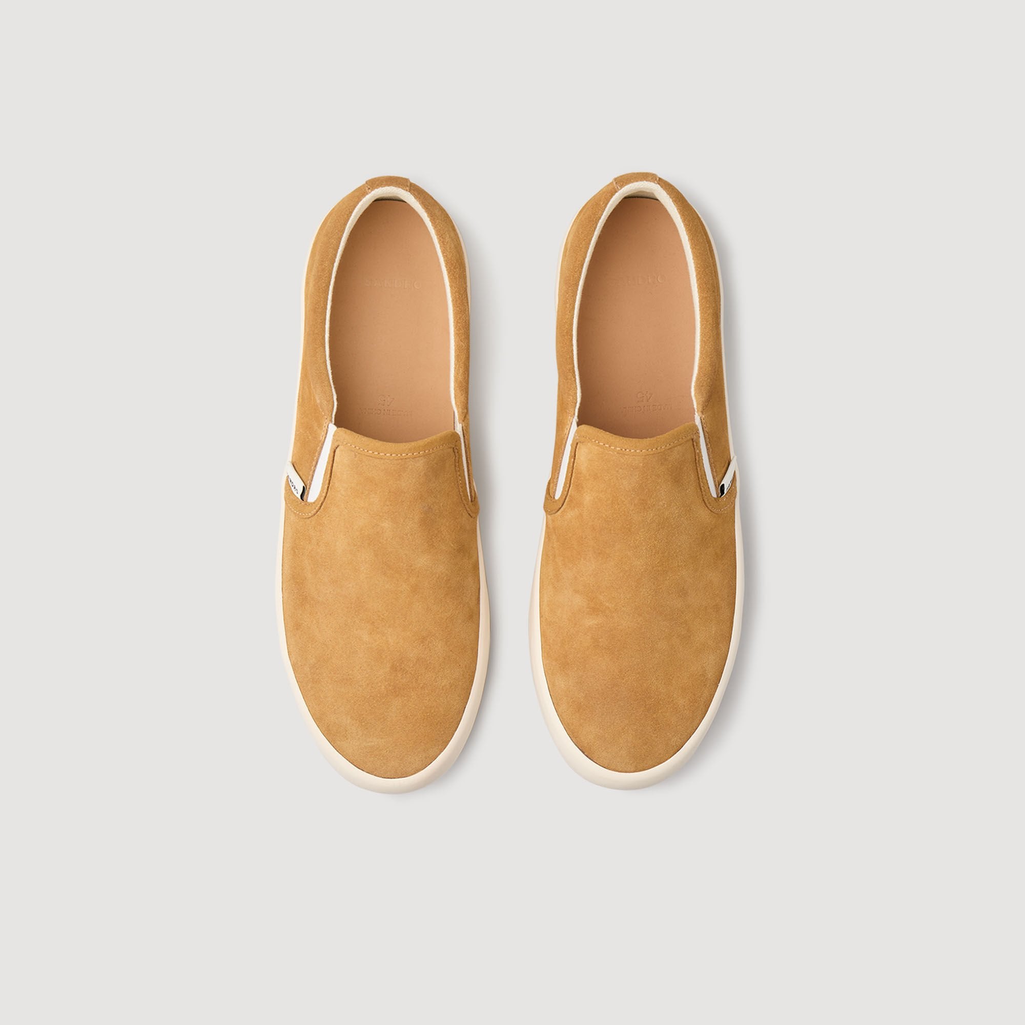 Split leather slip-ons Camel Sandro Men