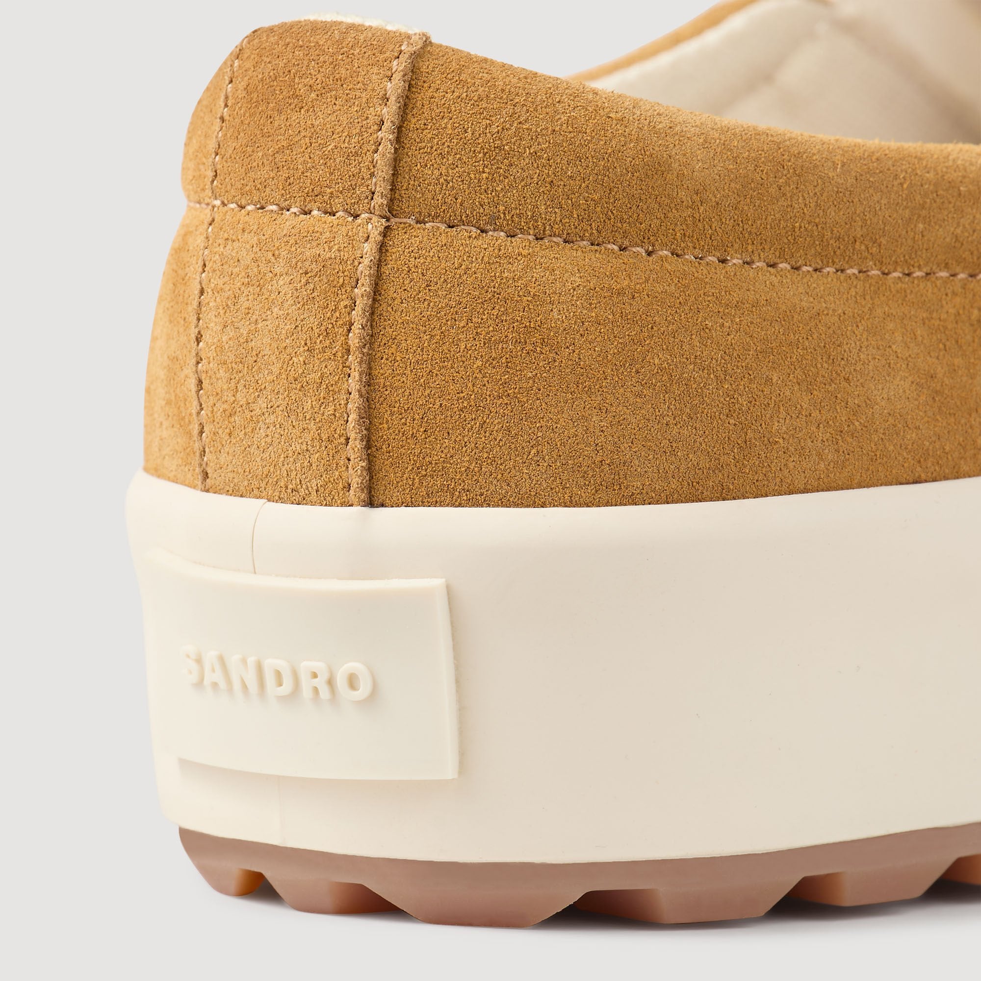 Split leather slip-ons Camel Sandro Men