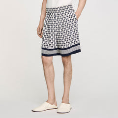Square Cross flowy bermuda shorts Black Sandro Men