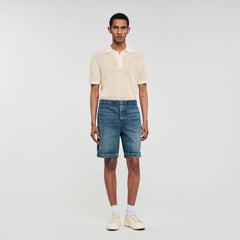 Elasticated denim shorts Blue Vintage - Denim Sandro Men