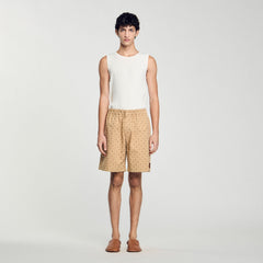 Square Cross jacquard shorts Sand Sandro Men