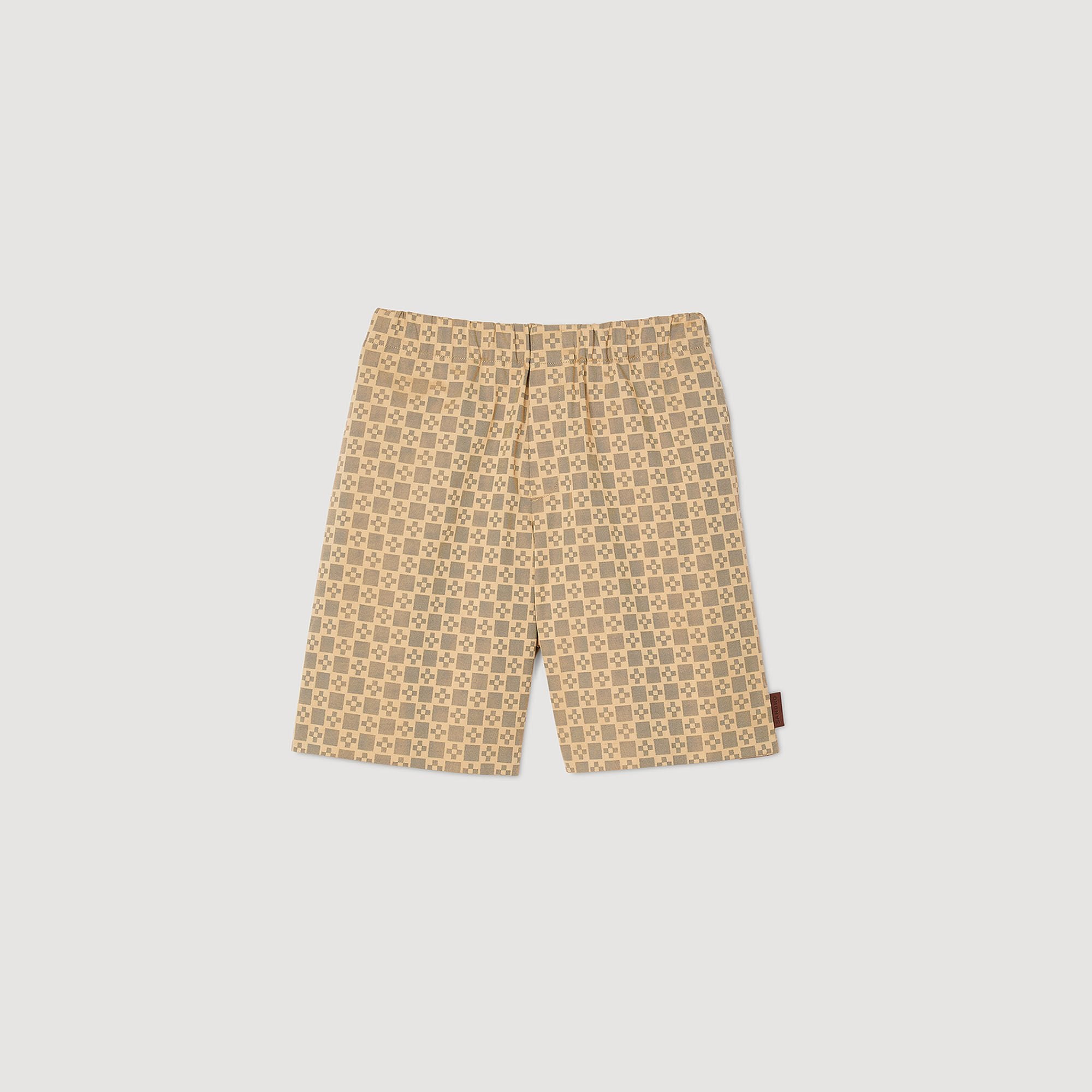 Square Cross jacquard shorts Sand Sandro Men