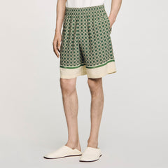 Patterned Flowy Bermuda shorts Super Green Sandro Men