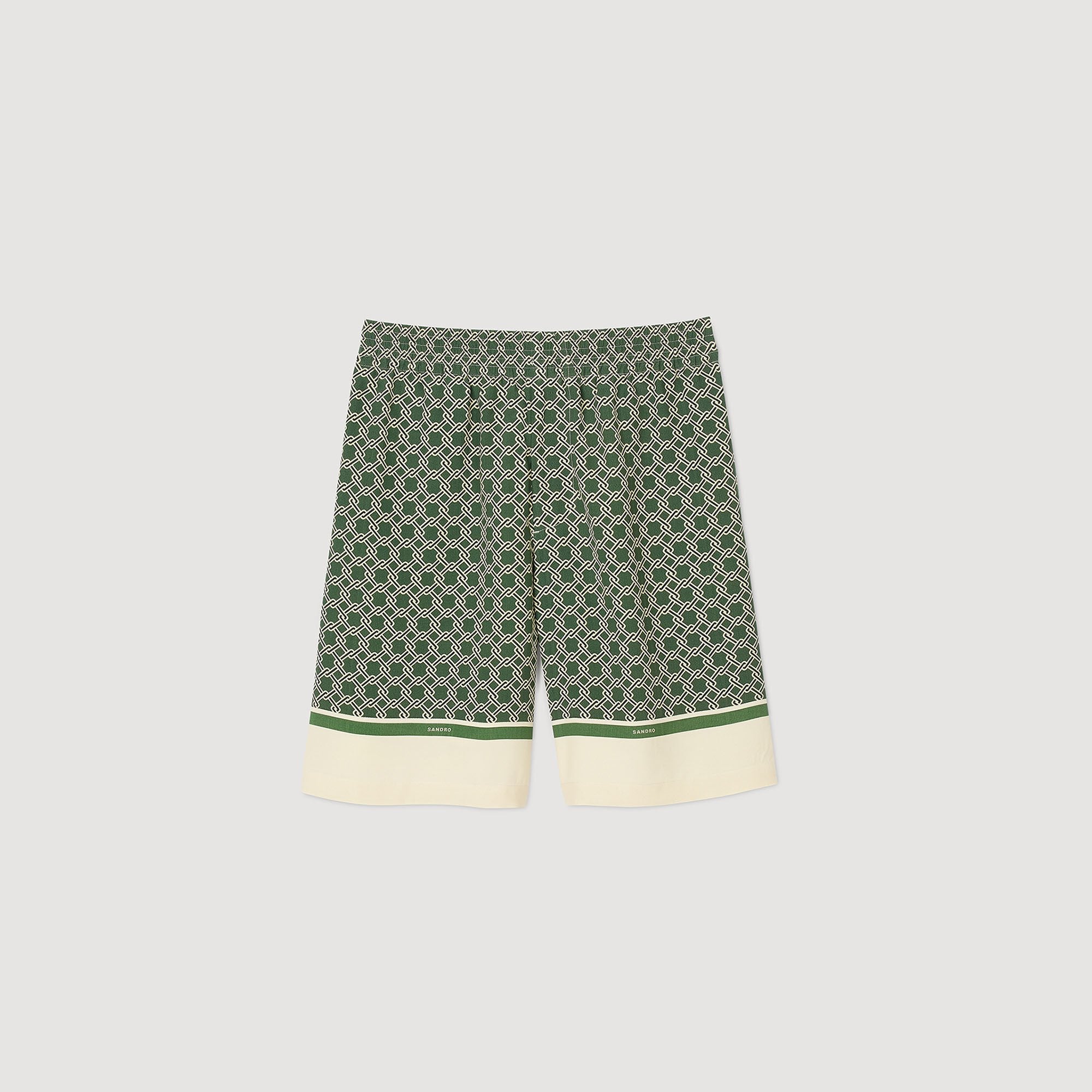 Patterned Flowy Bermuda shorts Super Green Sandro Men